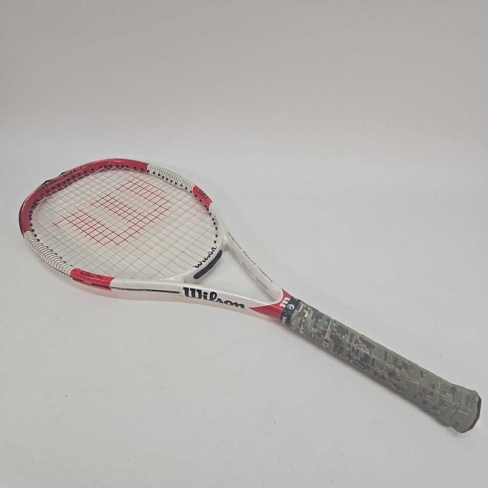 Wilson Six One 100Team 16x20 Tennis Racquet 4 1/4 Grip White & Red 267G Graphite